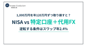 1,000万円を年120万円ずつ取り崩すと？ NISA vs 特定口座＋代用FX 逆転する条件はスワップ年2.4%