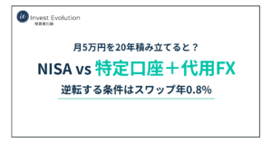 月5万円を20年積み立てると？ NISA vs 特定口座＋代用FX 逆転する条件はスワップ年0.8%
